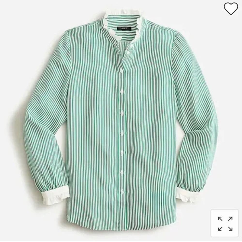 NWT j.crew ruffle trim long sleeve